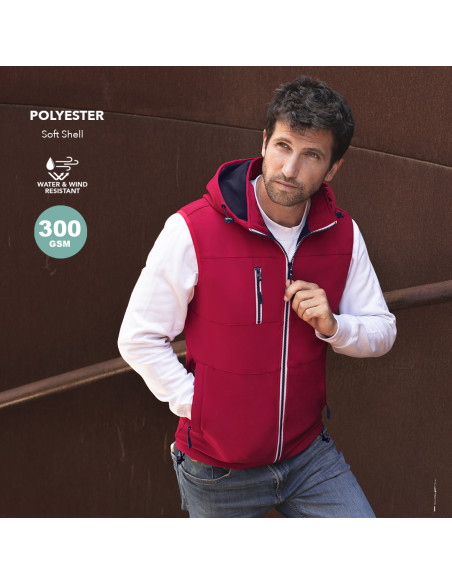 Chaleco personalizado bordado, soft shell, resistente, XS-XXL.