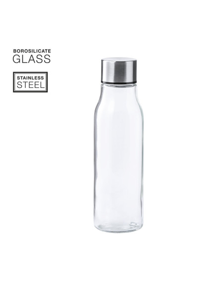 Botella de Agua Personalizada 550ml Cristal de Borosilicato