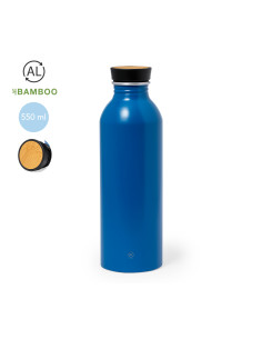 Bidón Personalizado 550 ml en Aluminio, Tapón Bambú 2