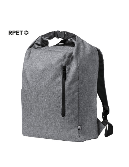 Mochila Personalizada ECO en 300D RPET, Bolsillo con hebilla.