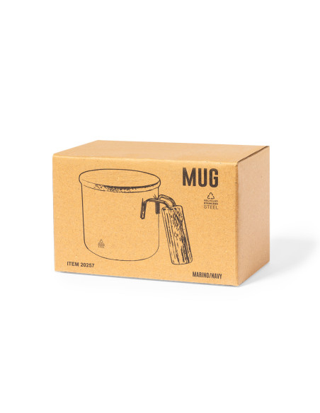 Taza térmica de 330ml Acero Reciclado, tapa de Bambú.