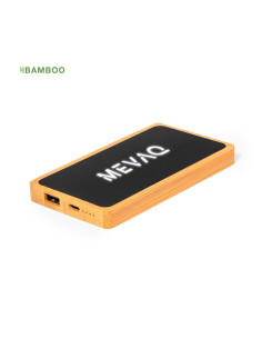 Power bank ECO en Bambú personalizado 5000 mAh, LED. 2