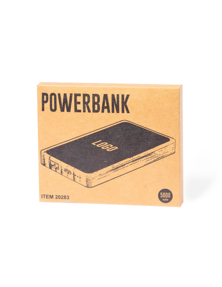 Power bank ECO en Bambú personalizado 5000 mAh, LED.