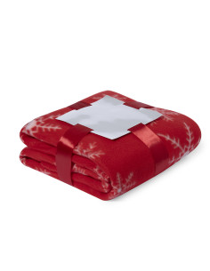 Manta navideña publicitaria, polar fleece, Roja. 2