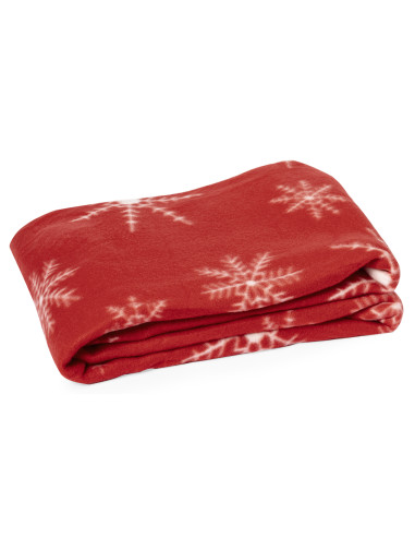 Manta navideña publicitaria, polar fleece, Roja.