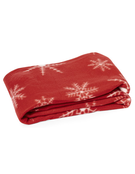 Manta navideña publicitaria, polar fleece, Roja.