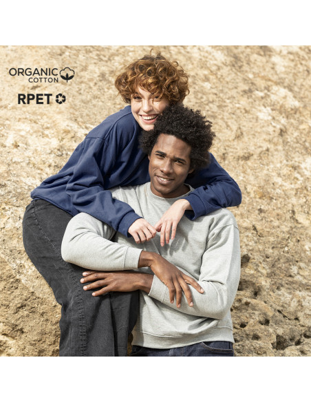 Sudadera publicitaria Unisex, algodón orgánico y poliéster RPET, 280g/m²
