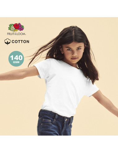 Camiseta Niña blanca Personalizada, 100% algodón