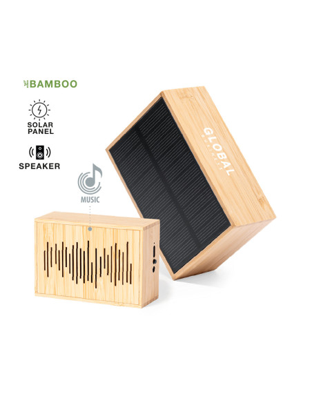 Altavoz Personalizado solar ECO Bluetooth en Bambú FSC, 3W.