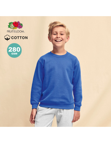 Sudadera personalizable Niño, 80% algodón + 20% poliéster, 280g/m²