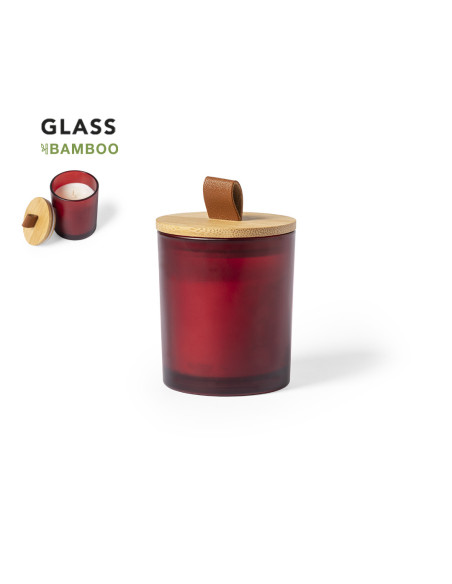Vela personalizada, cristal y bambú, varios aromas.