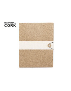 Carpeta ECO en corcho natural personalizada, cierre elástico