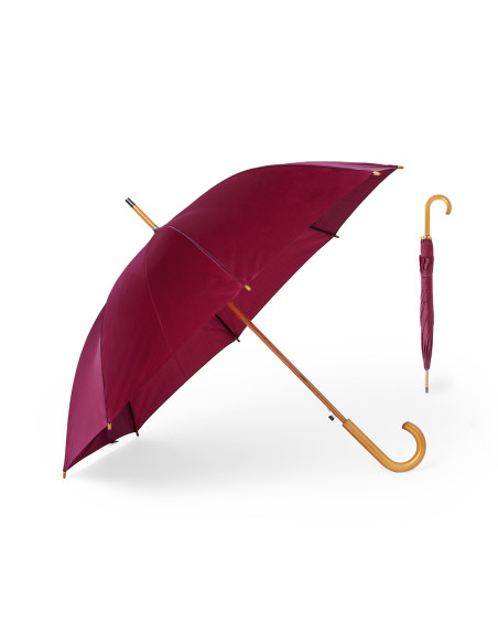 Paraguas para publicidad con mango curvado en madera de 105 cm