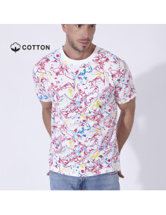 Camiseta unisex personalizada estampado vivo, 100% algodón