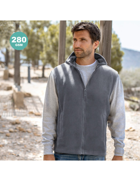 Chaleco publicitario en polar fleece y anti-pilling, XS-XXL.