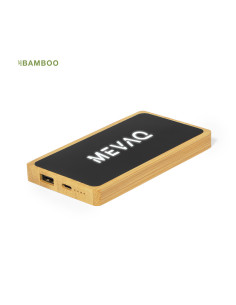 Power bank ECO en Bambú personalizado 5000 mAh, LED.