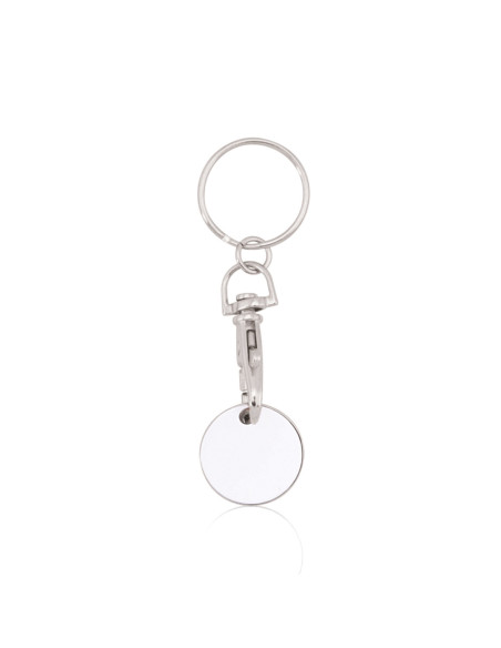 Llaveros personalizados baratos con moneda extraíble.
