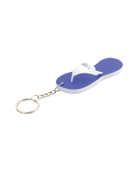 Llavero personalizable chancla bicolor en EVA, divertido diseño.