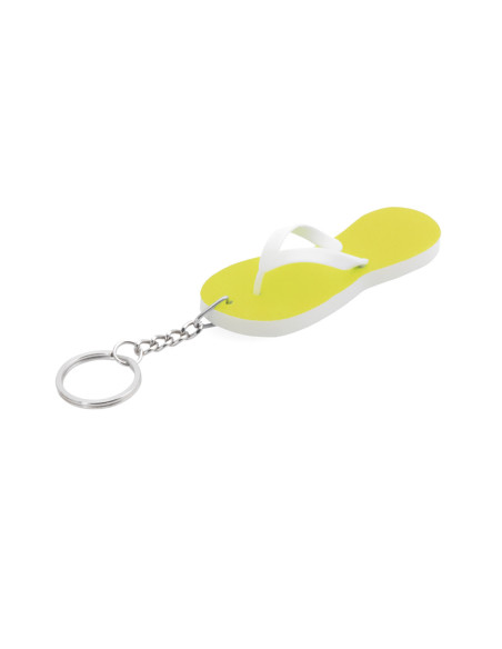 Llavero personalizable chancla bicolor en EVA, divertido diseño.