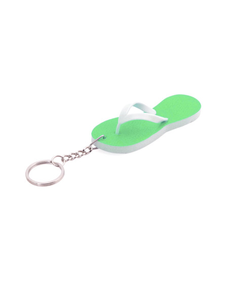 Llavero personalizable chancla bicolor en EVA, divertido diseño.