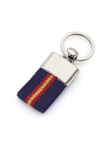 Llavero merchandising con bandera España y metal.