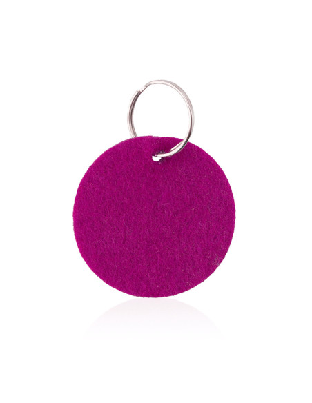 Llaveros personalizados muy baratos circulares de fieltro en colores.