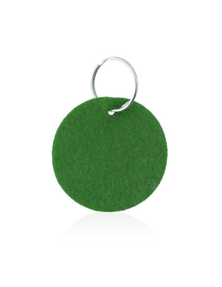 Llaveros personalizados muy baratos circulares de fieltro en colores.