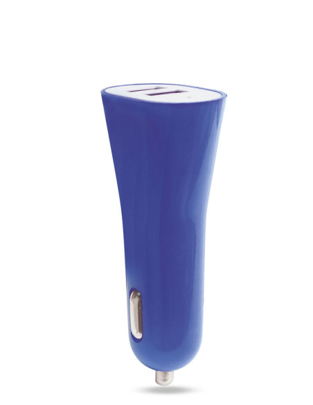 Cargador USB coche personalizado, 2100 mA, doble USB.
