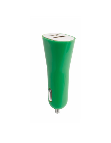 Cargador USB coche personalizado, 2100 mA, doble USB.