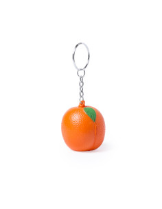 Llaveros promocionales antiestrés con diseño de frutas.