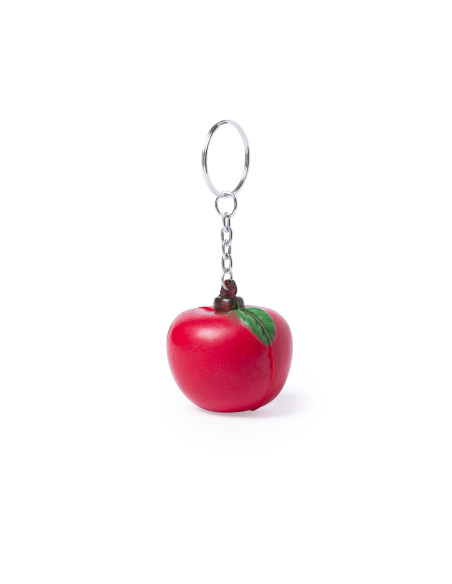 Llaveros promocionales antiestrés con diseño de frutas.