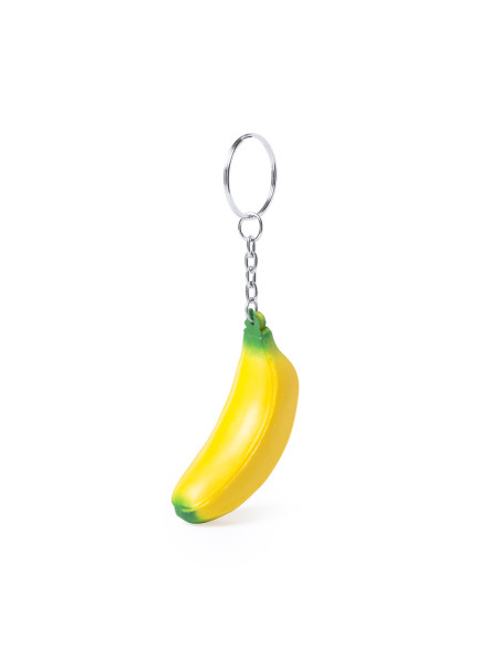 Llaveros promocionales antiestrés con diseño de frutas.