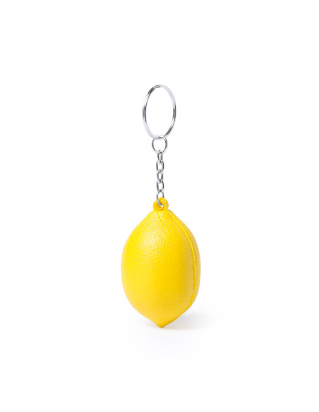 Llaveros promocionales antiestrés con diseño de frutas.