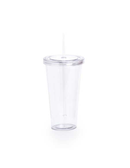 Vaso personalizado, 750ml, tapa y pajita.