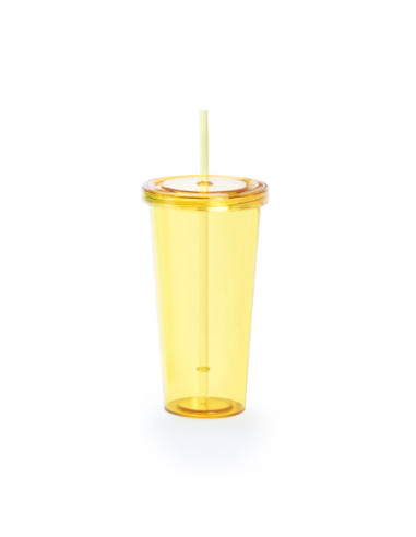 Vaso personalizado, 750ml, tapa y pajita.