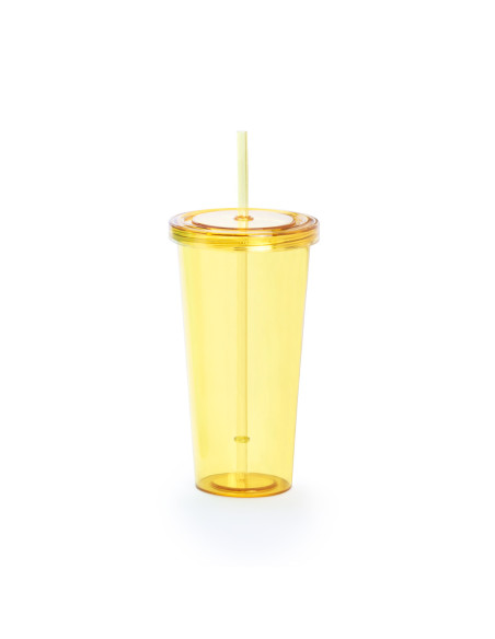 Vaso personalizado, 750ml, tapa y pajita.