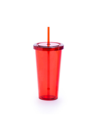 Vaso personalizado, 750ml, tapa y pajita.