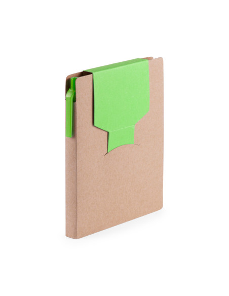 Bloc de Notas Personalizado Adhesivas y bolígrafo de Cartón Reciclado
