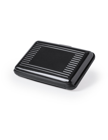 Tarjetero RFID en aluminio personalizado y 6 compartimentos.