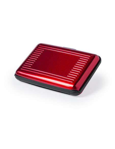 Tarjetero RFID en aluminio personalizado y 6 compartimentos.