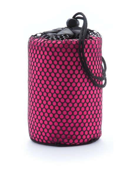 Toalla microfibra personalizada 138x72 con bolsa reciclada.