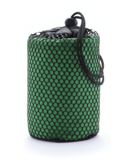 Toalla microfibra personalizada 138x72 con bolsa reciclada.