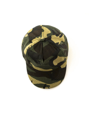 Gorra Personalizada 5 paneles, 100% algodón camuflaje.