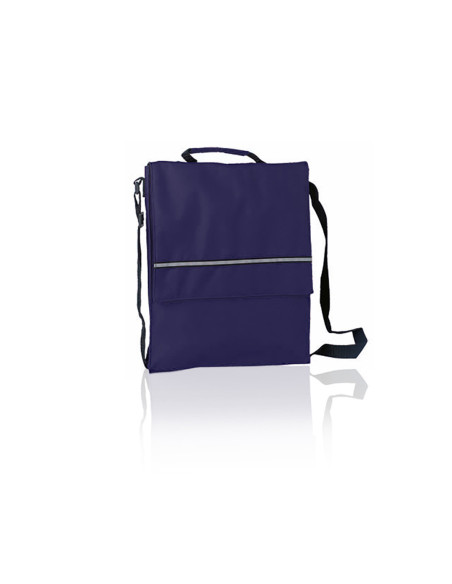 Portadocumentos personalizado con velcro y bandolera ajustable.