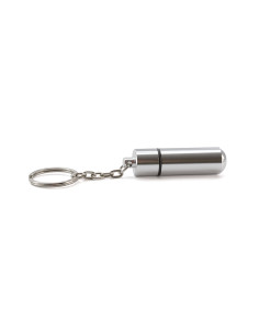 Llavero pastillero personalizado en aluminio brillante. 2