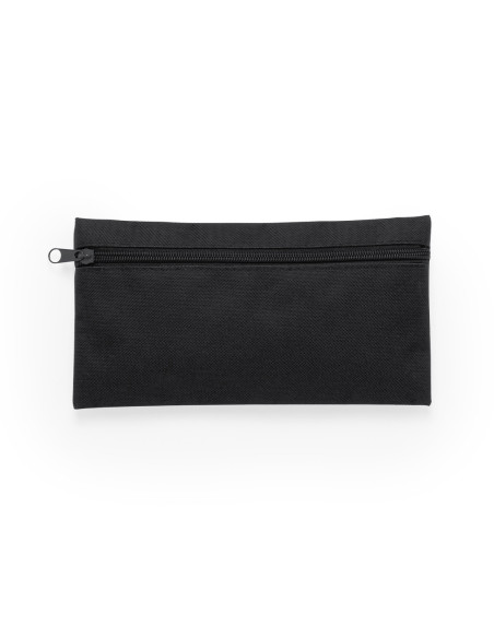 Estuches personalizados con cremallera frontal en poliéster.