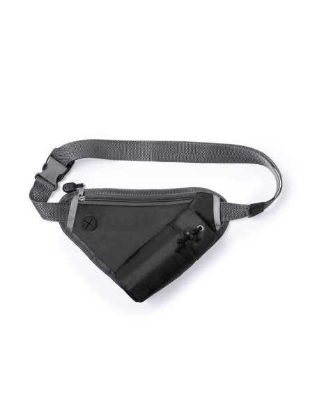 Riñonera personalizable con bolsillo para bidón y cierre de clic.