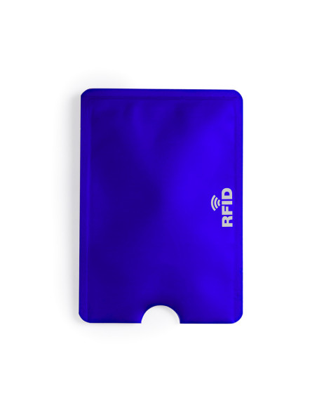 Porta tarjetas personalizado RFID en aluminio con muesca.