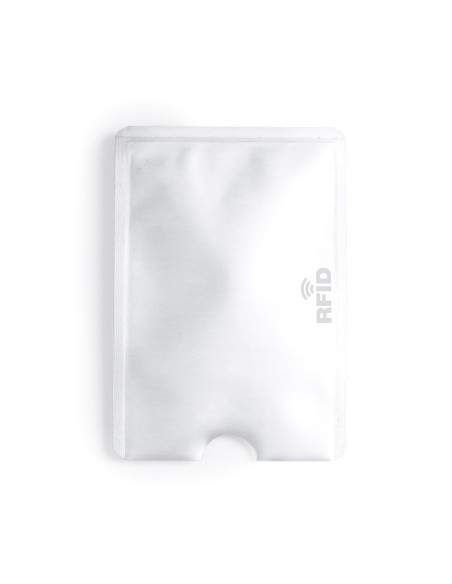 Porta tarjetas personalizado RFID en aluminio con muesca.