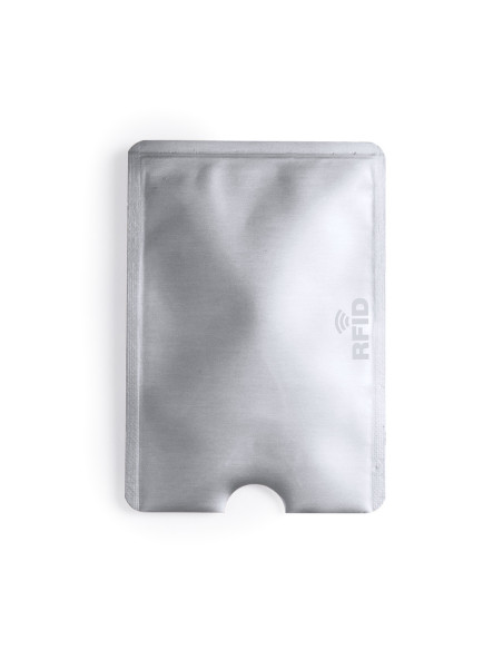 Porta tarjetas personalizado RFID en aluminio con muesca.